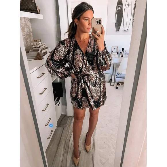 Buddy Love | Sequin Wrap Dress. - Picture 4 of 10